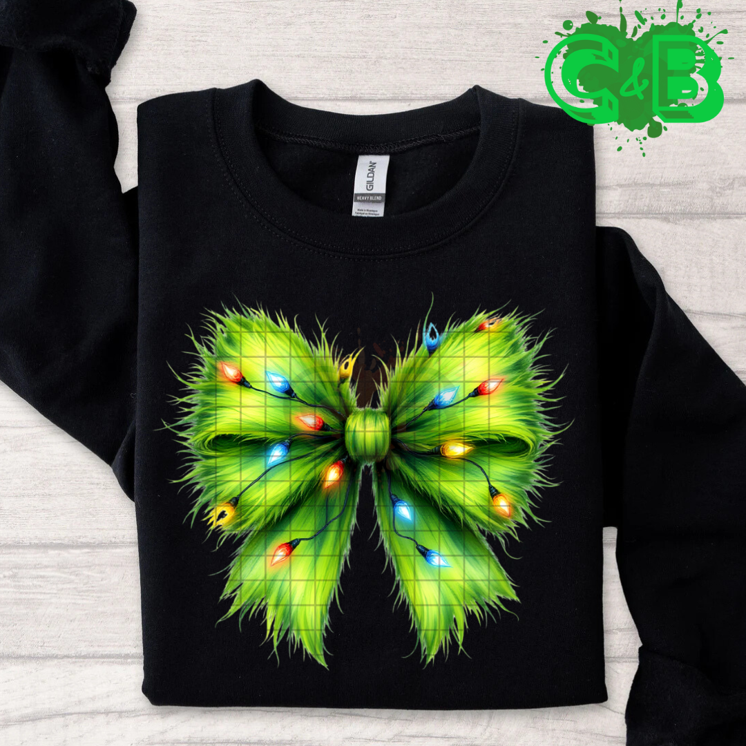 Grinchy Christmas Tree Bow T-Shirt