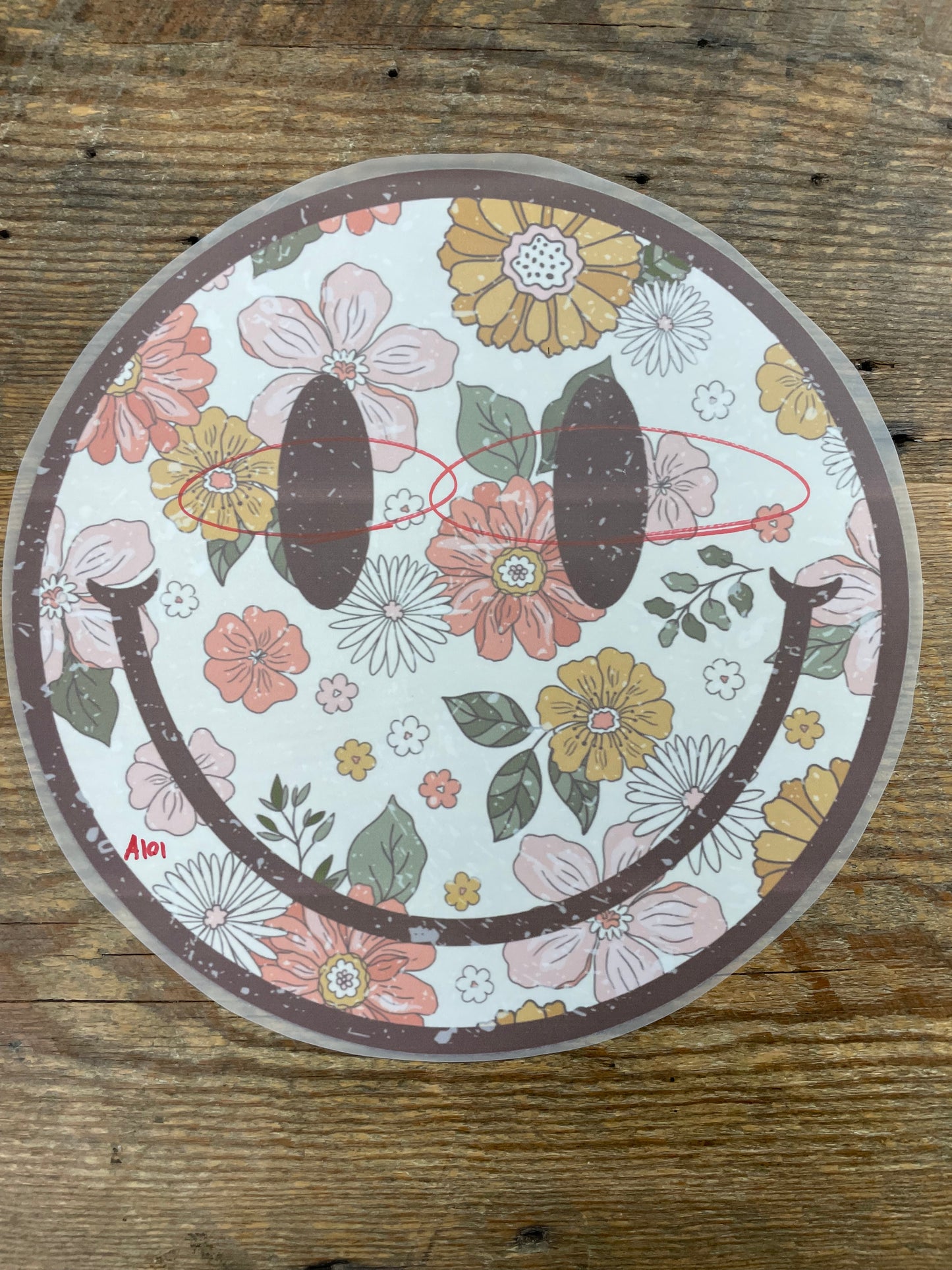 Floral smiley #A101 Discount Print