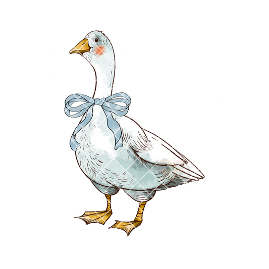 Blue bow goose PNG