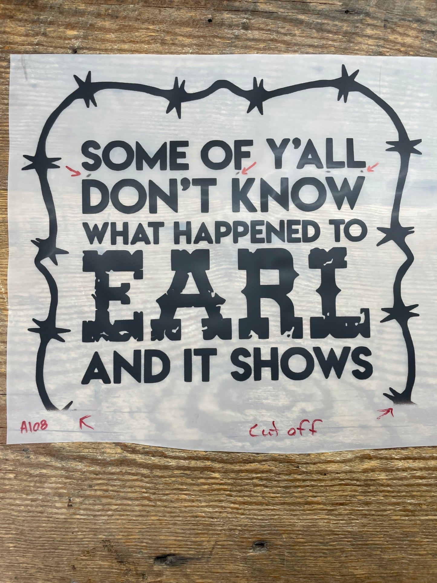 What happen to earl #A108 Discount Print