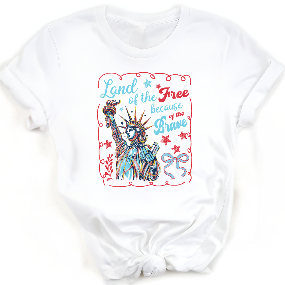 Land Of The Free Tatted Lady Liberty - Premium Graphic T-Shirt for Casual Wear