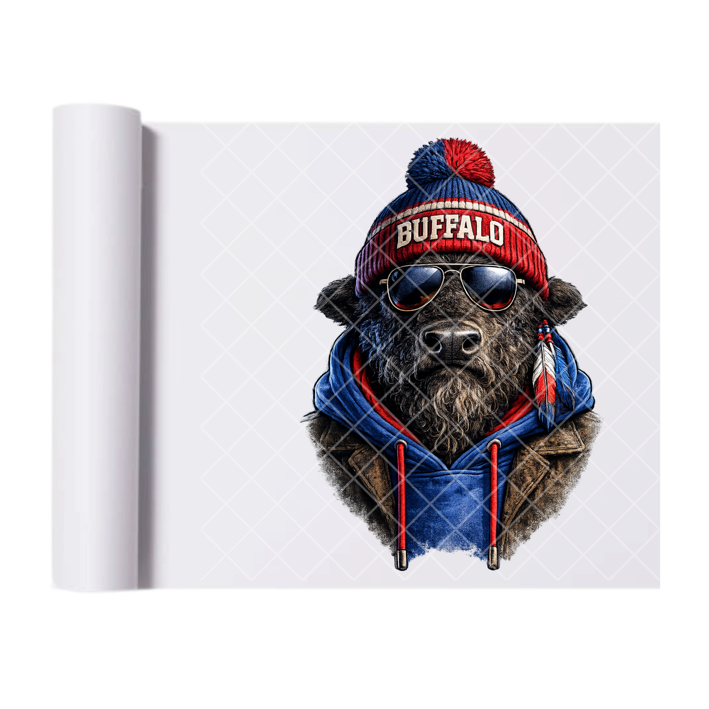 Buffalo Football - Direct Print Film Transfer for T-Shirts, Cotton, Polyester & Blends - High-Quality Print