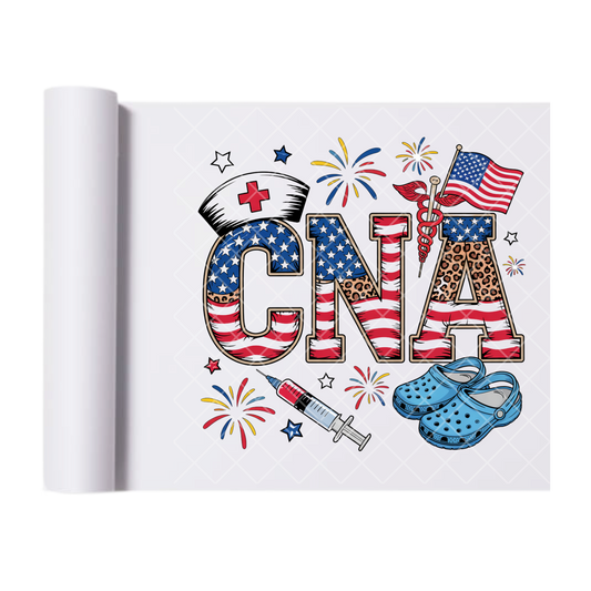 CNA Nurse Independence Day - Direct Print Film Transfer for Trendy T-Shirts, Cotton, Polyester & Blends - High-Quality Print