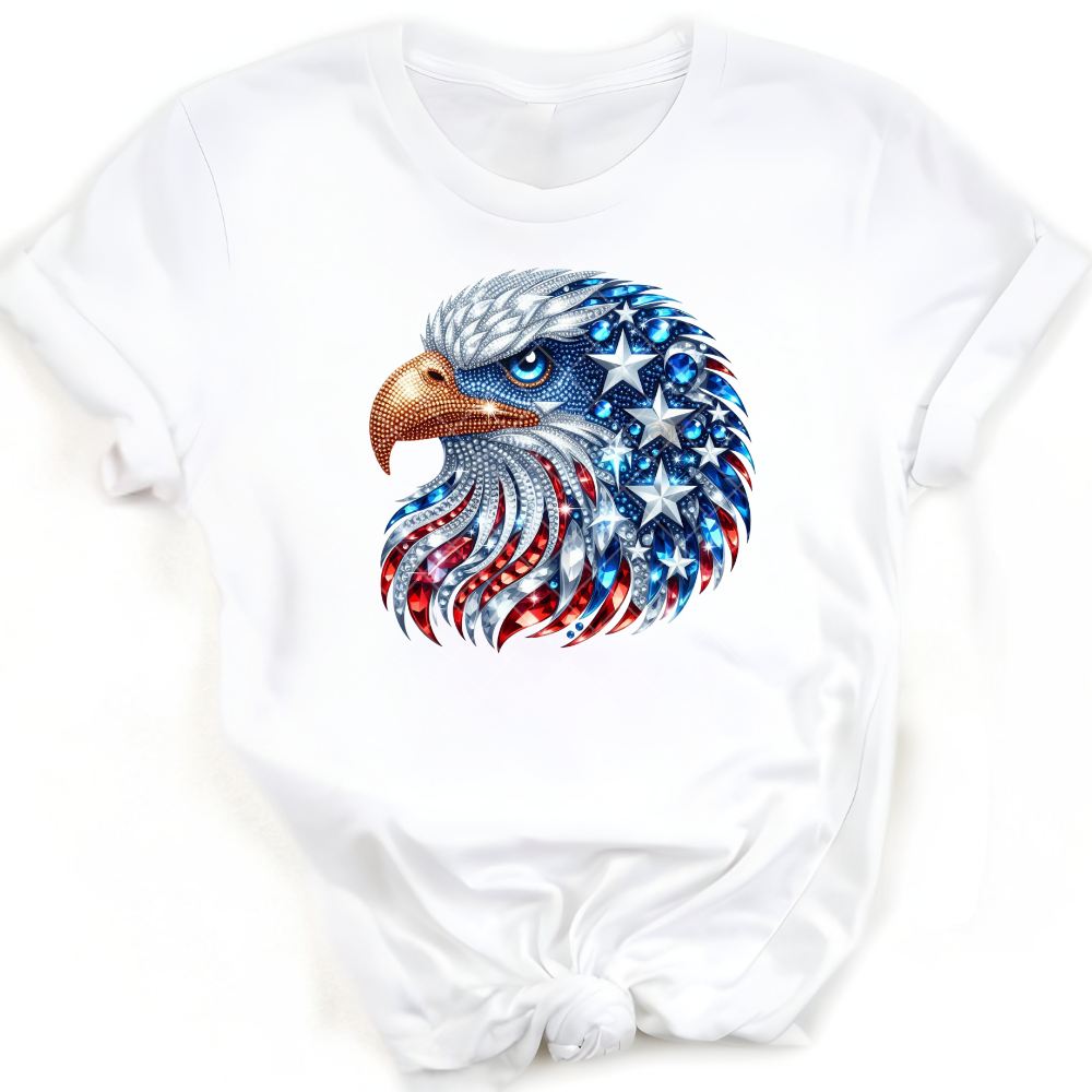 Patriotic Eagle Head Flag Feathers PNG