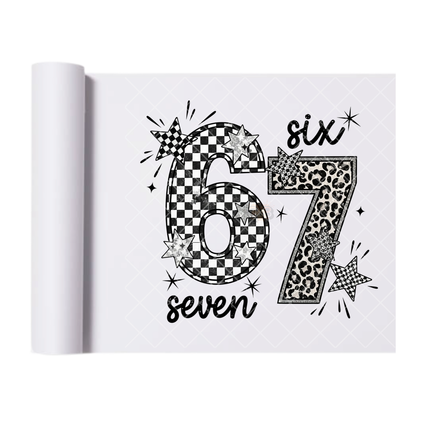 6 7 Checkered - Direct-To-Film Heat Transfer for T-Shirts, Cotton, Polyester & Blends - High-Quality Print