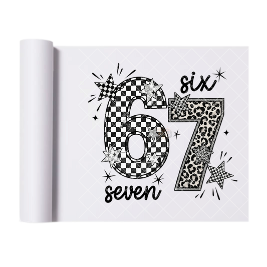 6 7 Checkered - Direct-To-Film Heat Transfer for T-Shirts, Cotton, Polyester & Blends - High-Quality Print