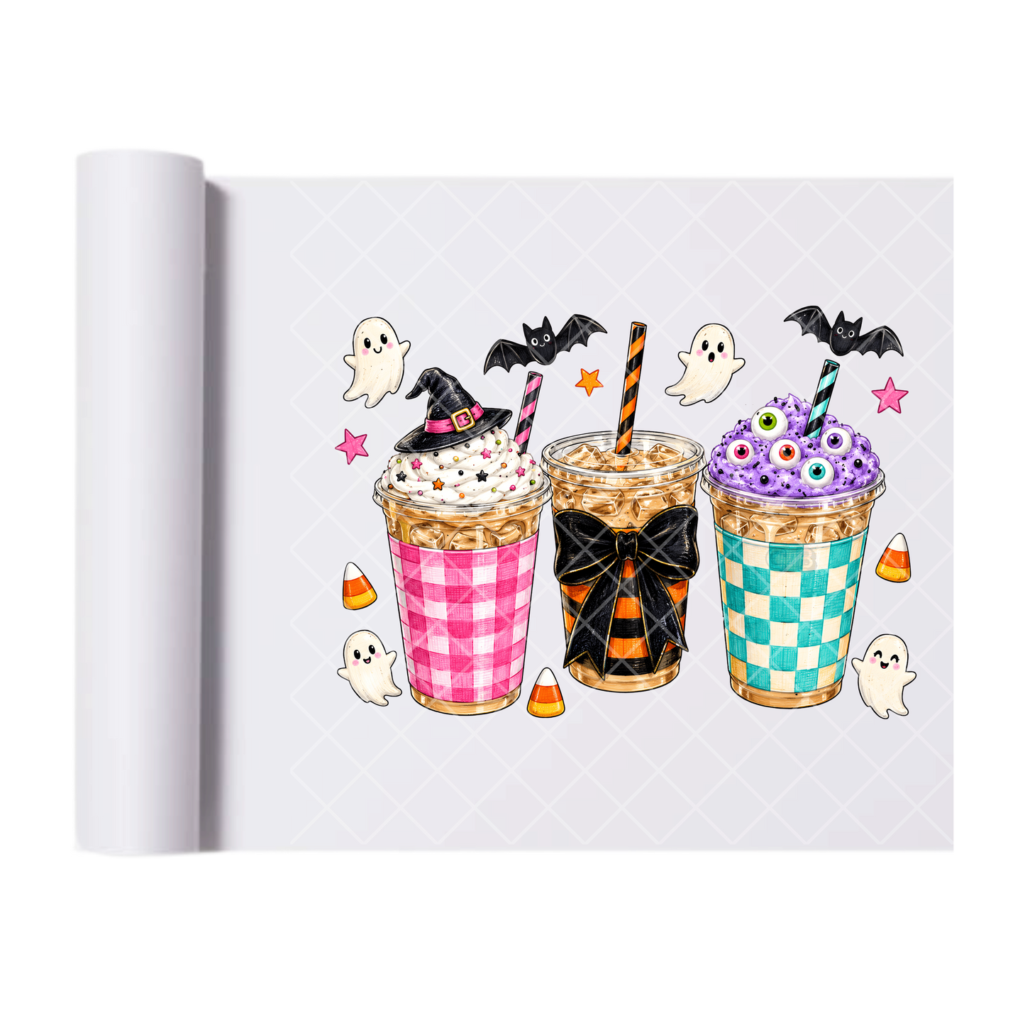 Halloween Boujie Coffee - Ready To Press Print Transfer for Apparel, Cotton, Polyester & Blends - High-Quality Print- Commercial Grade