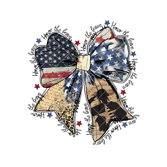 Patriot Ribbon Bow Wrap Saying PNG