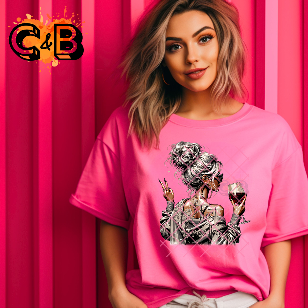 Just breathe babe DTF transfer-high quality transfer for printing