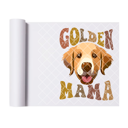 Golden mom pup DTF film t shirt transfer