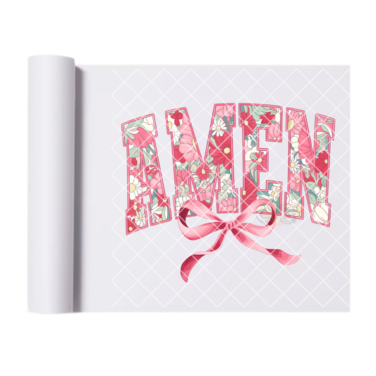 Amen pink ribbon DTF transfer-high quality transfer for printing