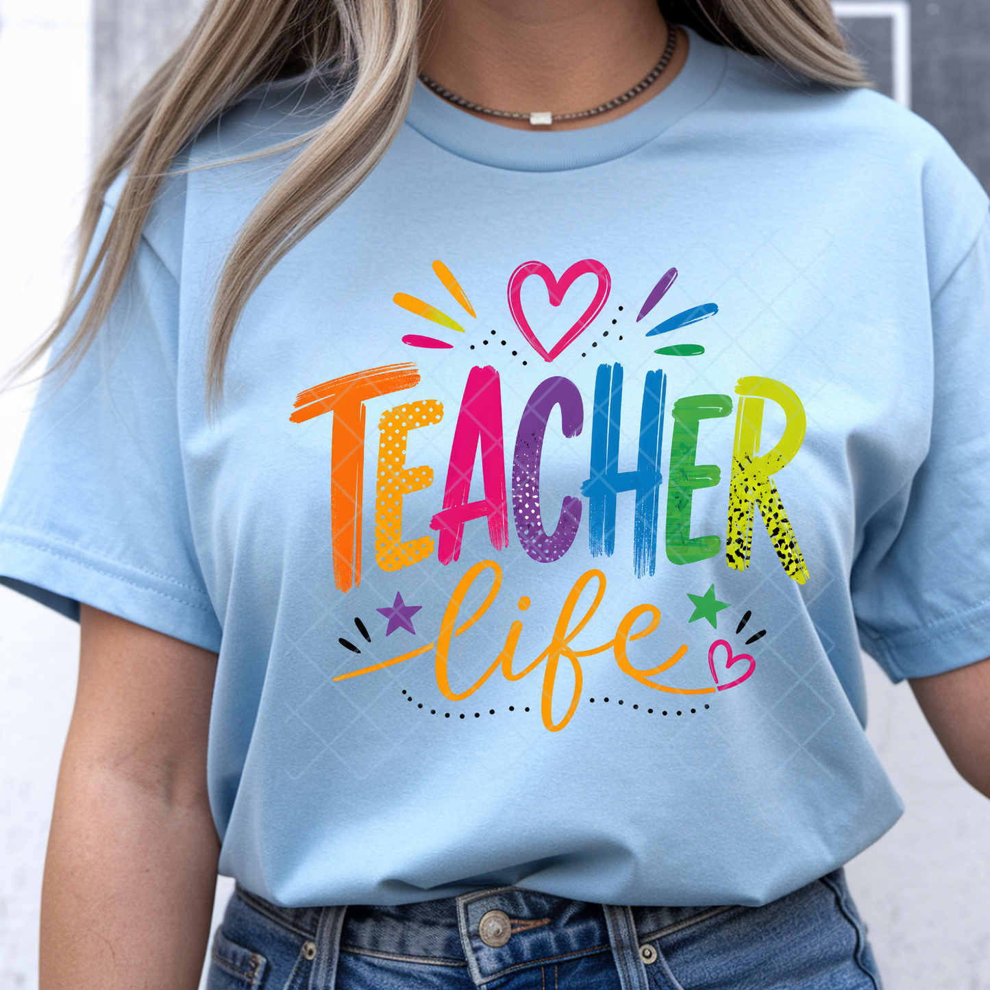 Neon Teacher Life - Premium Graphic T-Shirt for Casual Wear