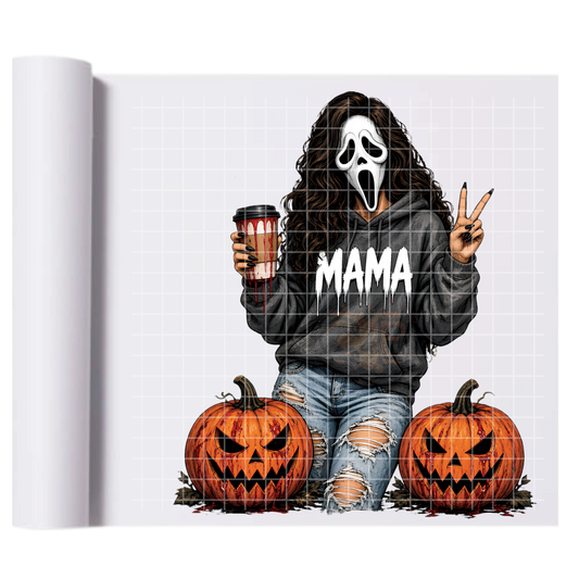 Mama Scream Halloween - Ready To Press Print Transfer for Apparel, Cotton, Polyester & Blends - High-Quality Print- Commercial Grade