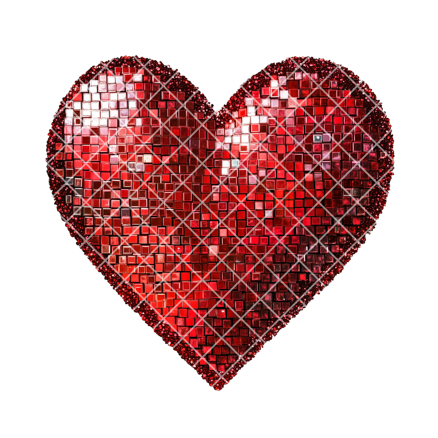 Big red heart glitter heart PNG