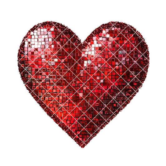 Big red heart glitter heart PNG