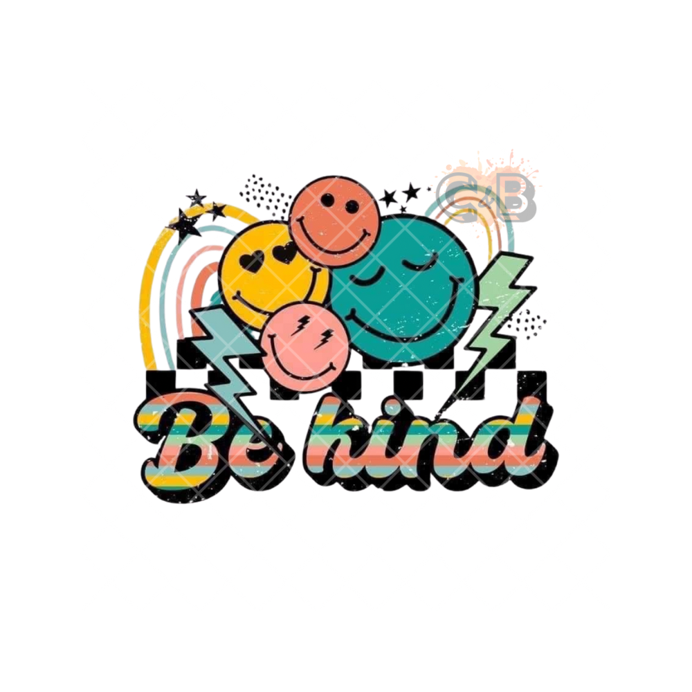 Be Kind Smiley Trippy Jumble PNG