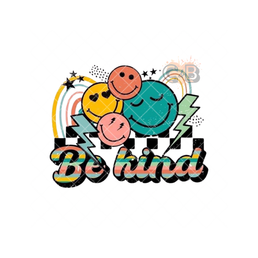 Be Kind Smiley Trippy Jumble PNG