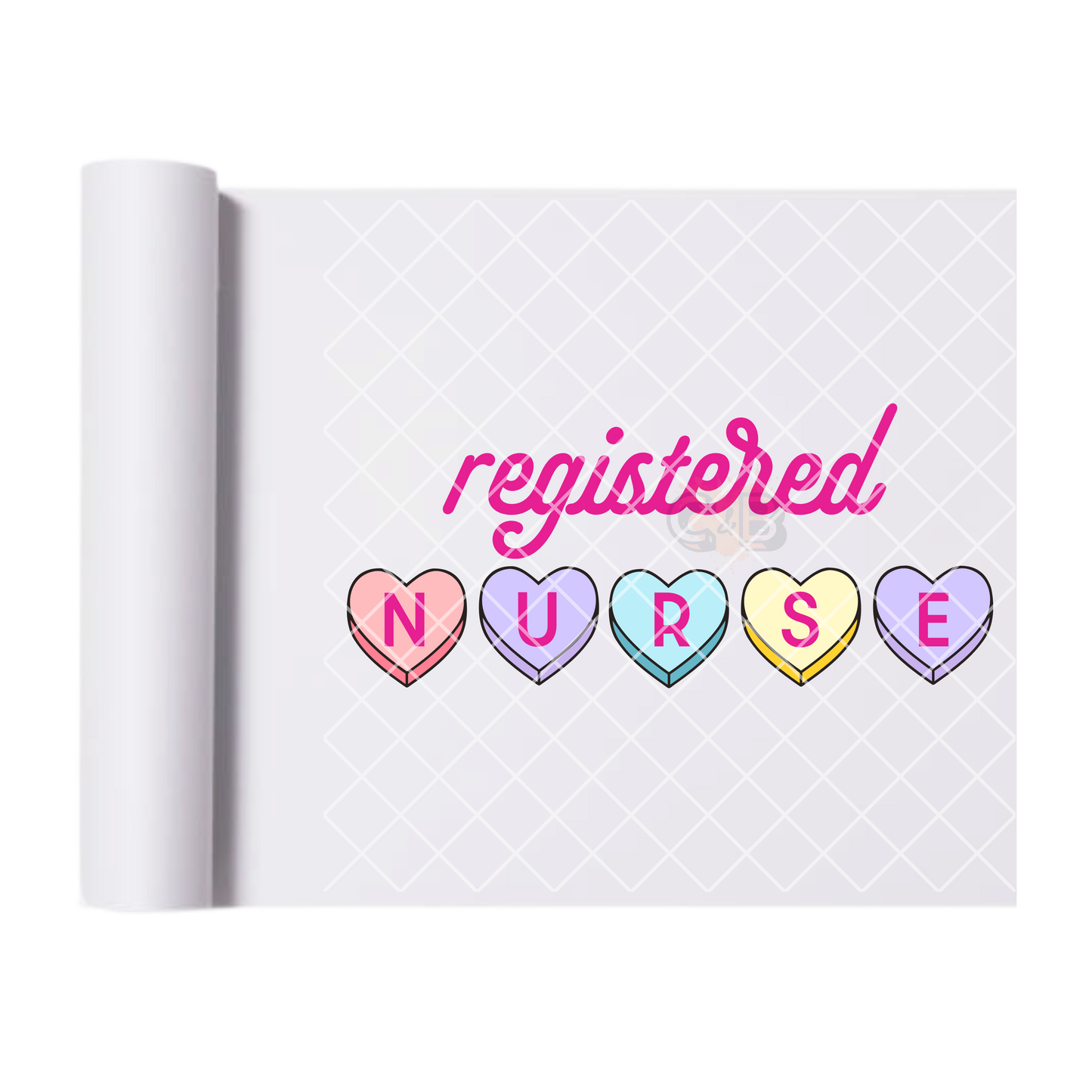 Registered nurse valentines hearts DTF film t shirt transfer