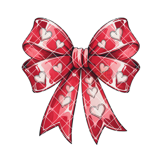 Valentine hearts red bow PNG