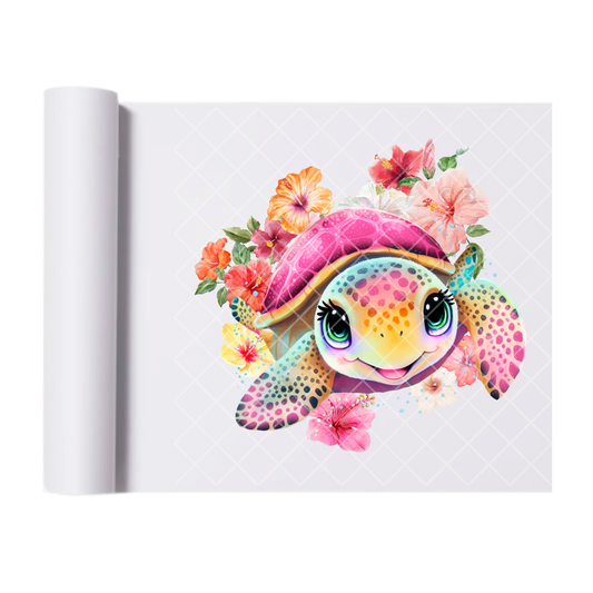 Pink Sea Turtle Baby - Direct Print Film Transfer for Trendy T-Shirts, Cotton, Polyester & Blends - High-Quality Print