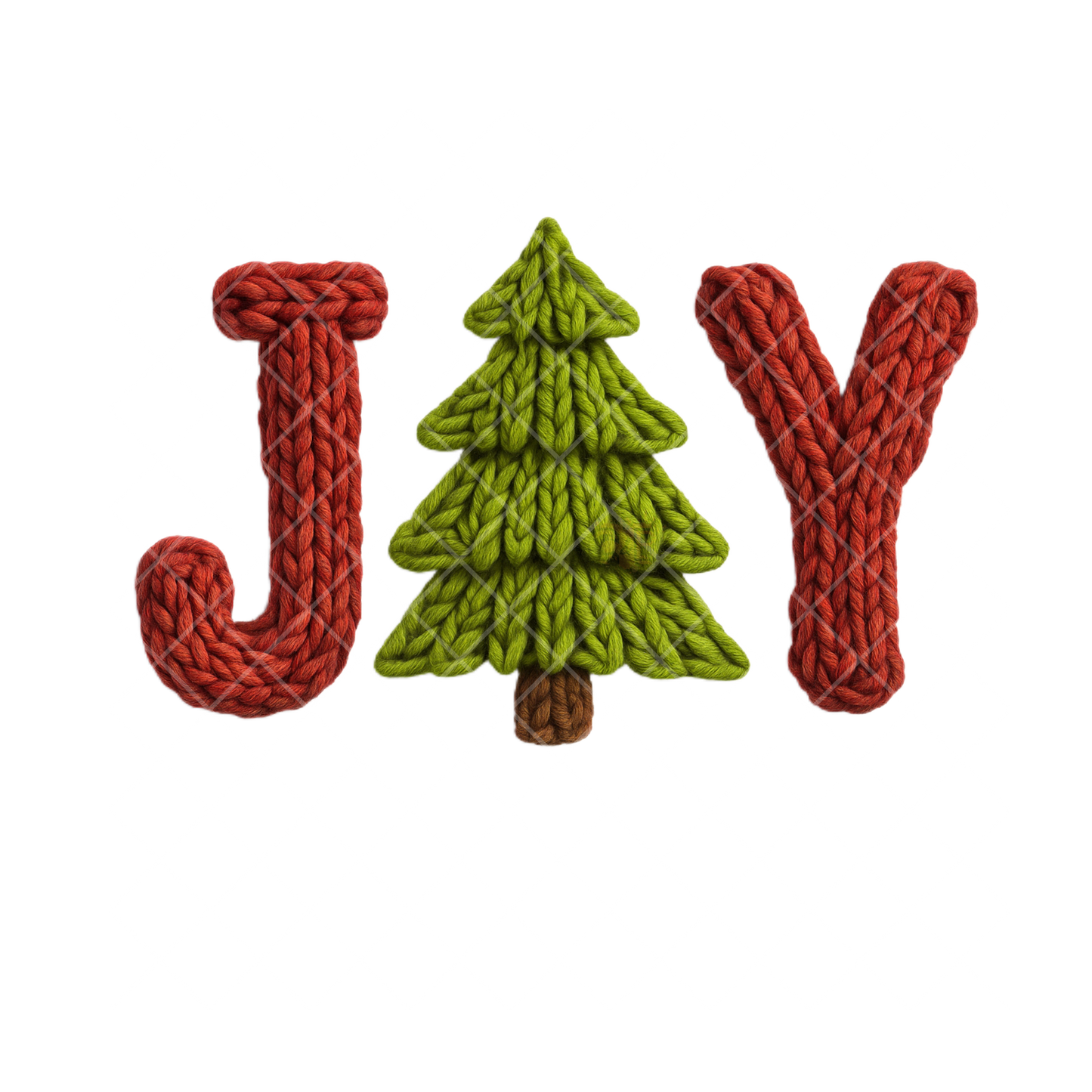 JOY Tree Faux Crochet PNG File