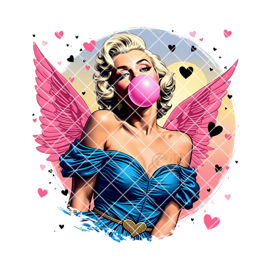 Blond pink wings PNG
