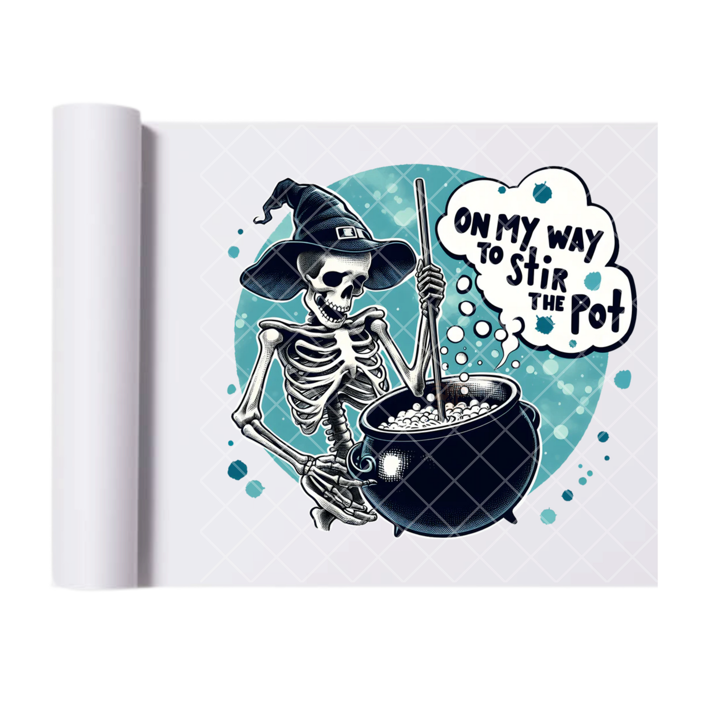 Stir The Pot Witch - Ready To Press Print Transfer for Apparel, Cotton, Polyester & Blends - High-Quality Print- Commercial Grade