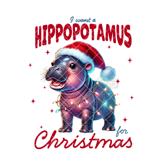 Hippopotamus For Christmas PNG