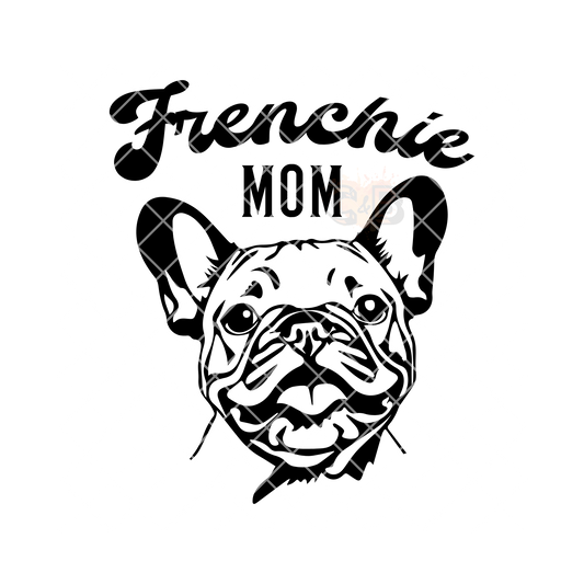 Frenchie mom black stencil PNG