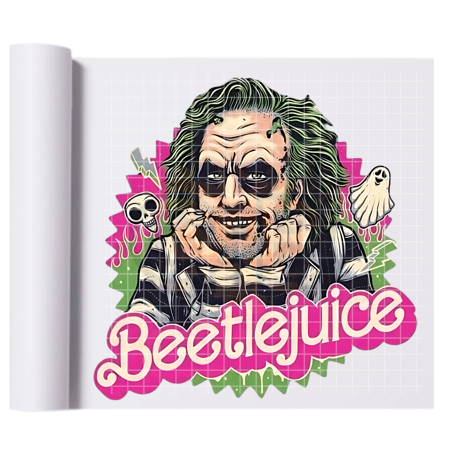 Beetlejuice Pink DTF Transfer