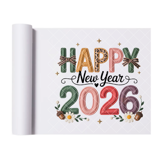 New Year 2026 - Direct-To-Film Heat Transfer for T-Shirts, Cotton, Polyester & Blends - High-Quality Print