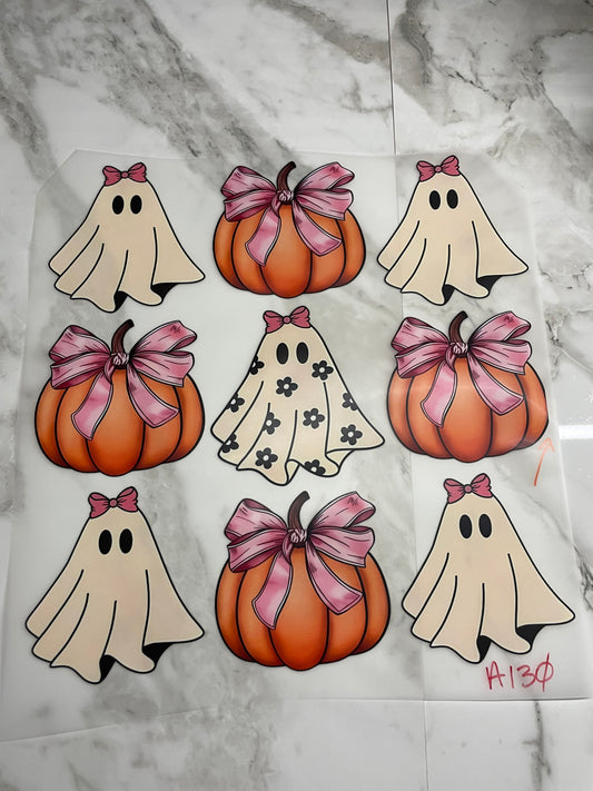 Ghost and pumpkins #A130 Discount Print