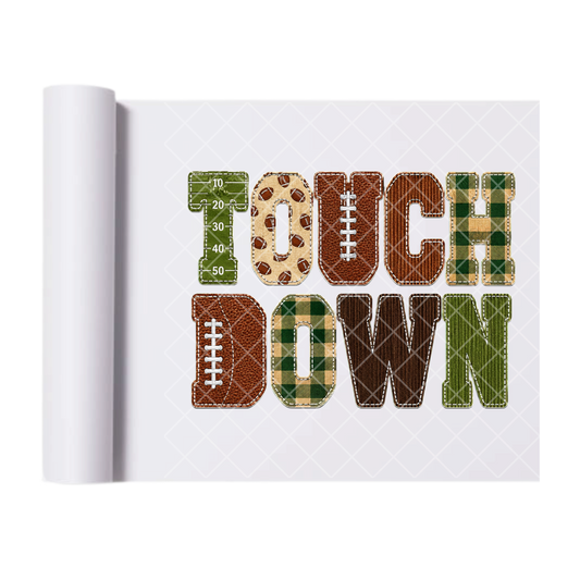 Faux Stitch Touchdown - Direct Print Film Transfer for T-Shirts, Cotton, Polyester & Blends - High-Quality Print