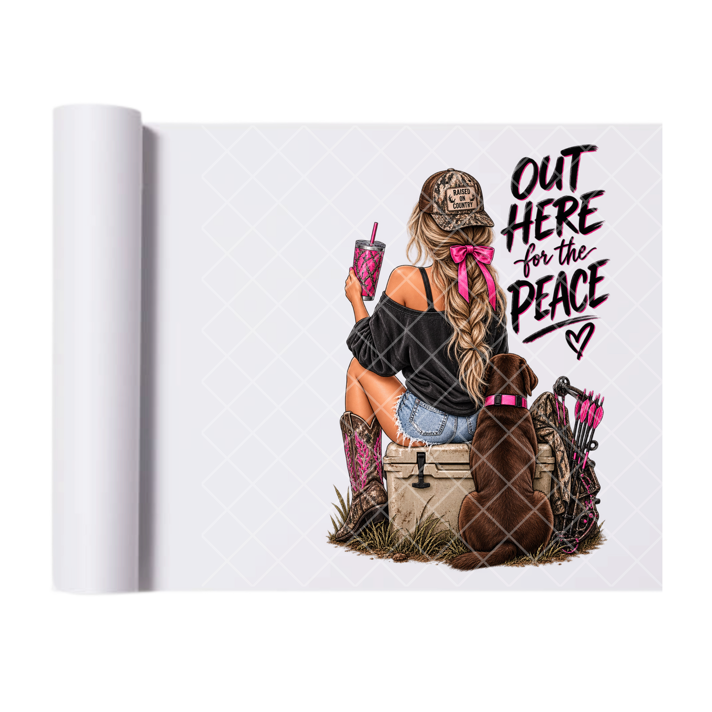 Out Here For The Peace Blonde - Ready To Press Print Transfer for Apparel, Cotton, Polyester & Blends - High-Quality Print- Commercial Grade