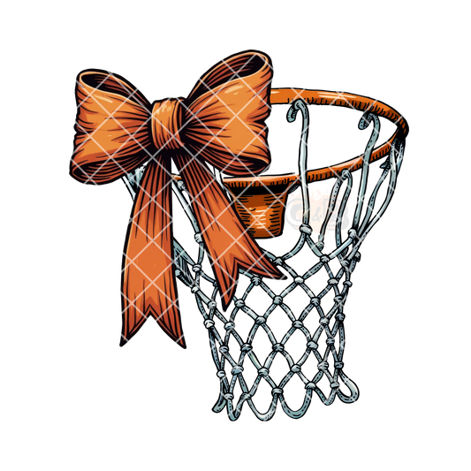 Basketball hoop with orange bow PNG