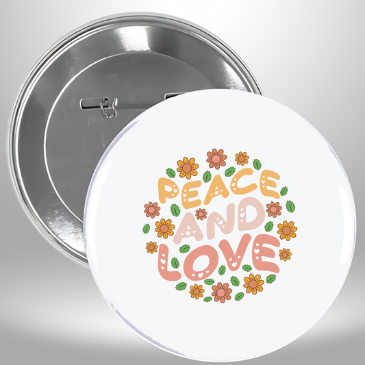 Peace And Love Pinback Button