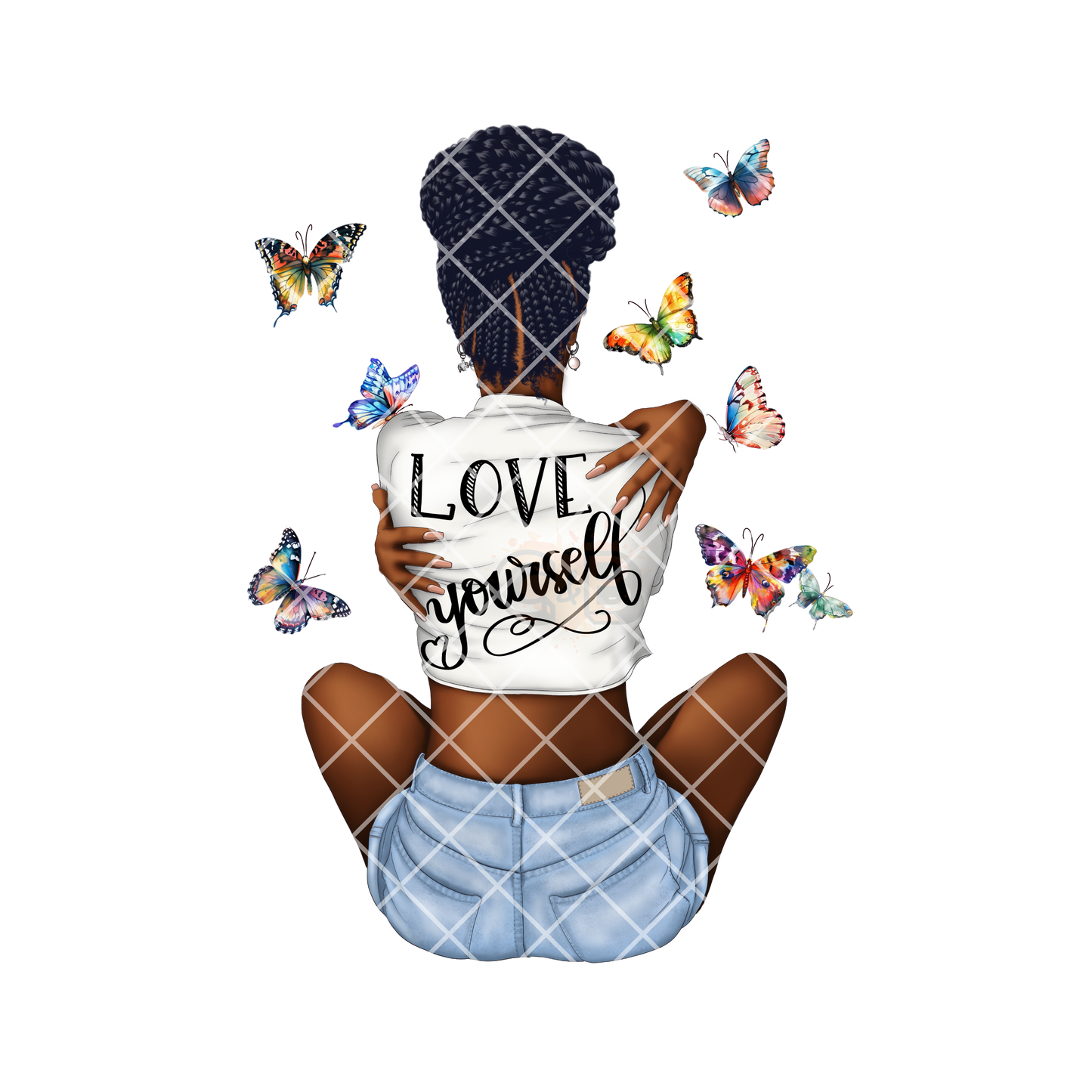 Love yourself babe butterflies PNG