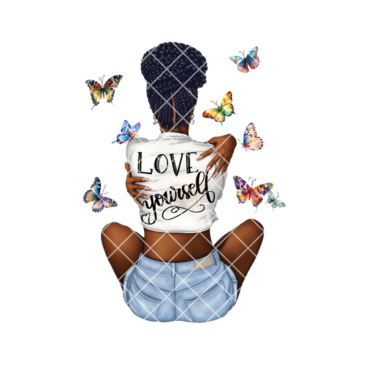 Love yourself babe butterflies PNG