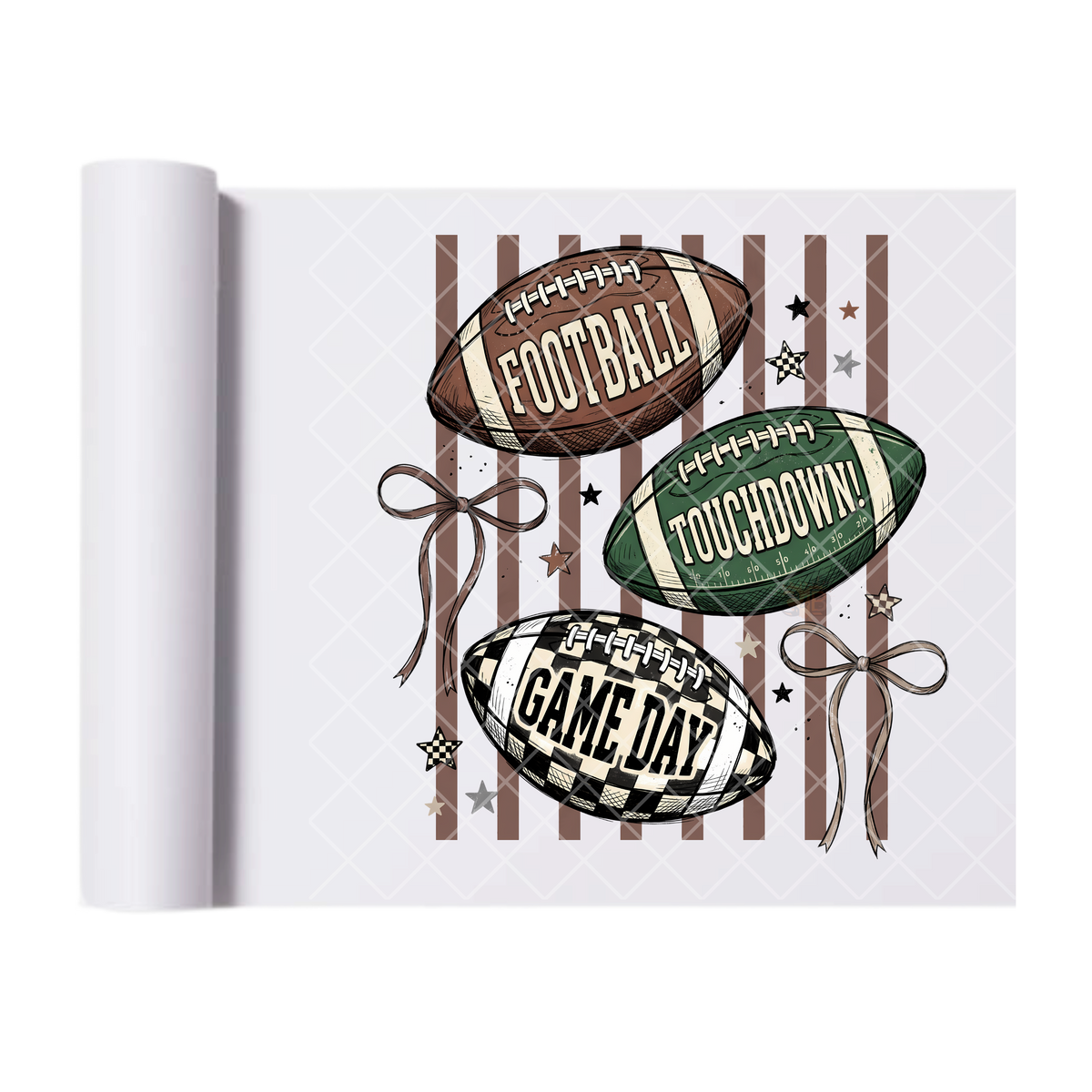 Football Touchdown Gameday - Direct Print Film Transfer for T-Shirts, Cotton, Polyester & Blends - High-Quality Print