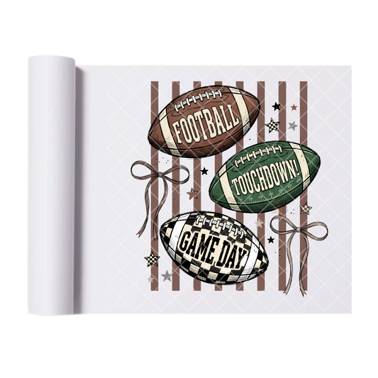 Football Touchdown Gameday - Direct Print Film Transfer for T-Shirts, Cotton, Polyester & Blends - High-Quality Print