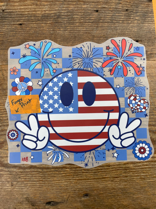 Patriotic smiley #A88 Discount Print