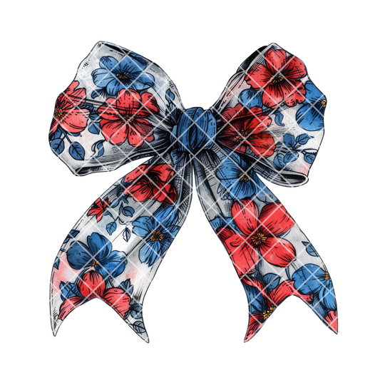 Red and blue bow sketch PNG