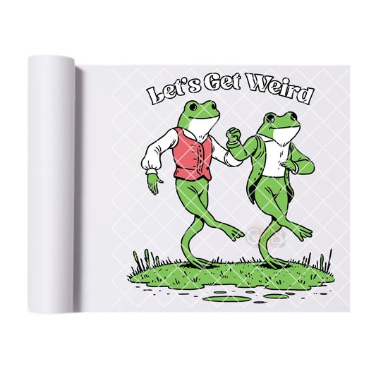 Let’s get weird frog frolick DTF film t shirt transfer