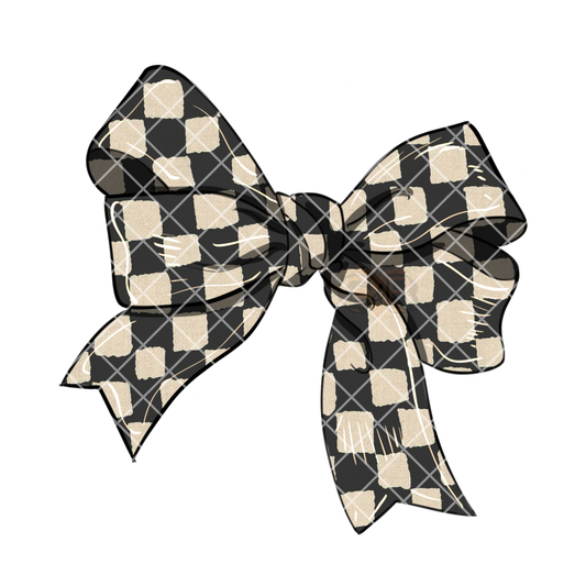 Checkered Christmas Bow PNG