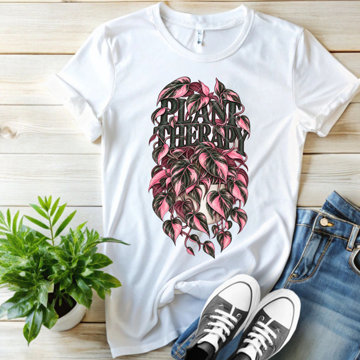 Plant Therapy Pink Princess Philodendron - Premium Graphic T-Shirt for Casual Wear