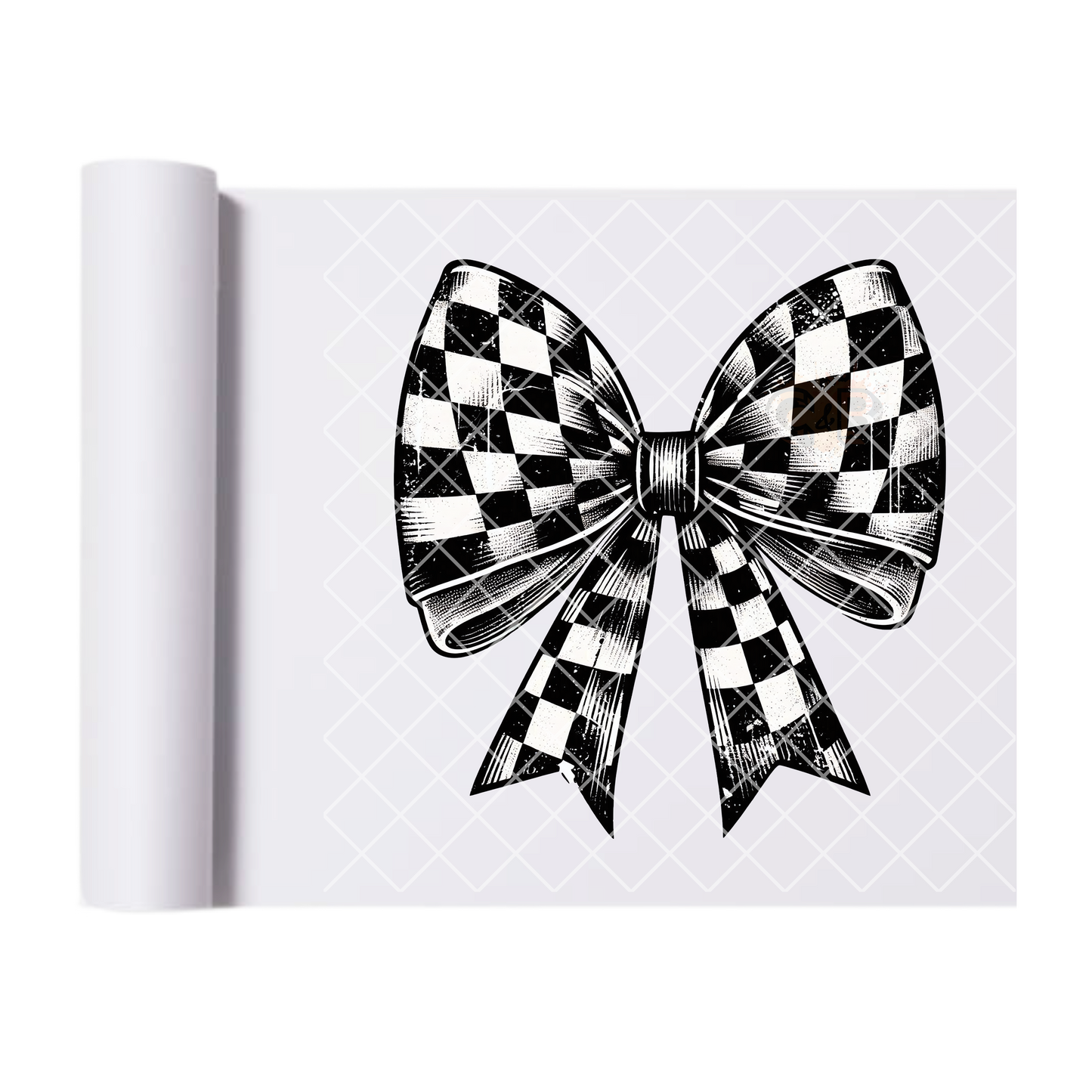 Checkered design bow DTF transfer-high quality transfer for printing