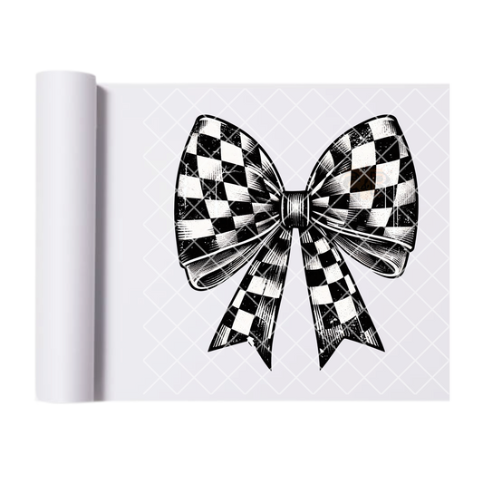 Checkered design bow DTF transfer-high quality transfer for printing