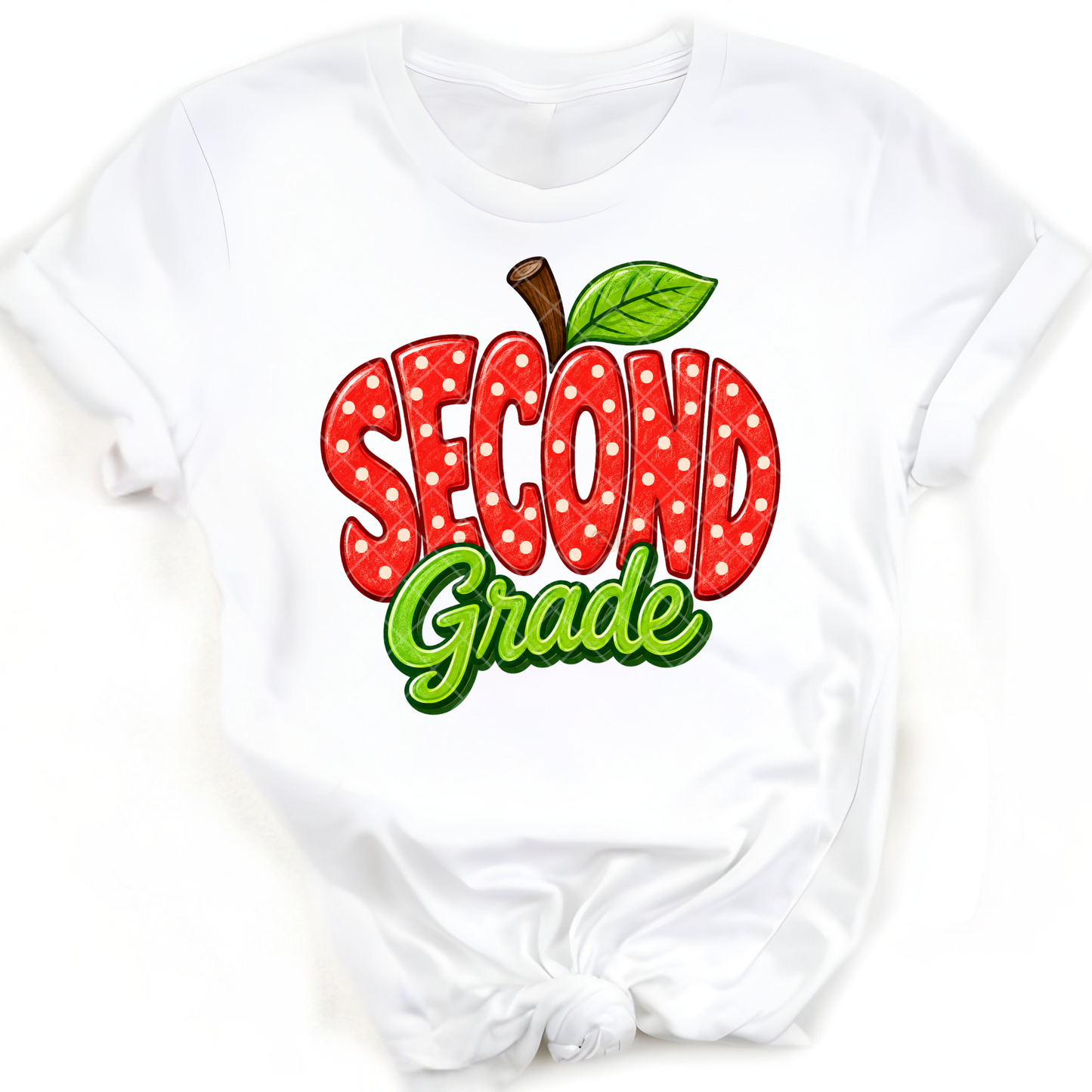 Second Grade Apple - Premium Graphic T-Shirt for Casual Wear