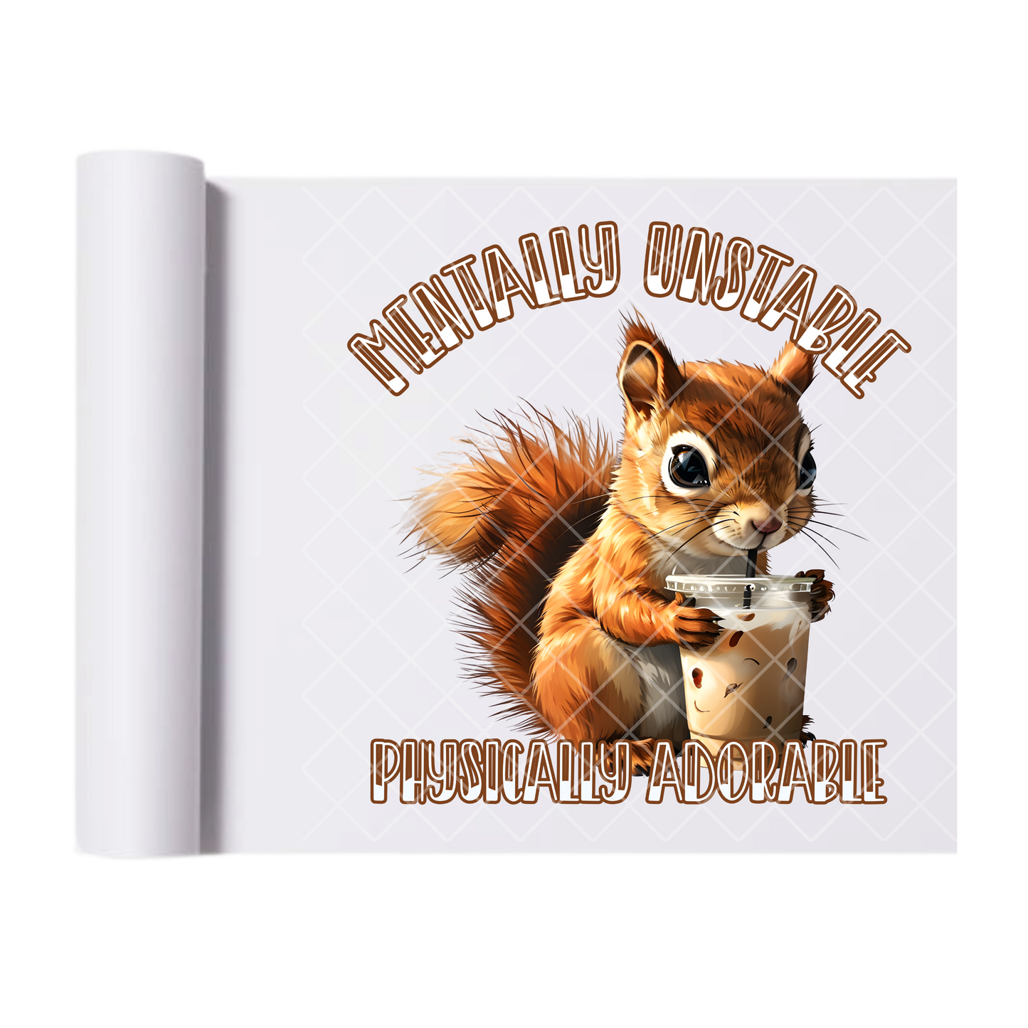 Mentally Unstable Squirrel - Ready To Press Print Transfer for Apparel, Cotton, Polyester & Blends - High-Quality Print- Commercial Grade
