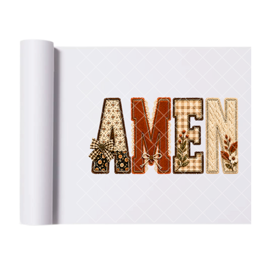 Fall Amen - Ready To Press Print Transfer for Apparel, Cotton, Polyester & Blends - High-Quality Print- Commercial Grade